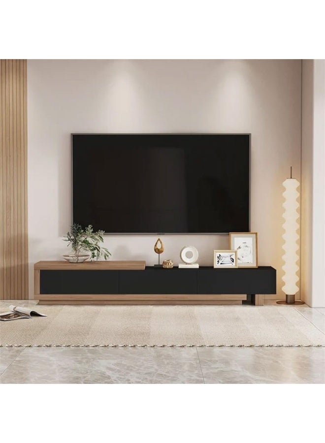 Almaz House Modern TV Unit 255cm Black & Brown - Image 1